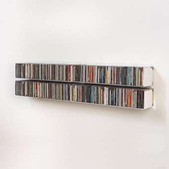 Kệ đĩa CD chữ U 60 (Set 4) - Kệ treo tường bằng thép dày 1,6mm - Sơn tĩnh điện màu Trắng/ Đen hiện đại - Tặng kèm bộ ốc vít và đầu bịt ốc