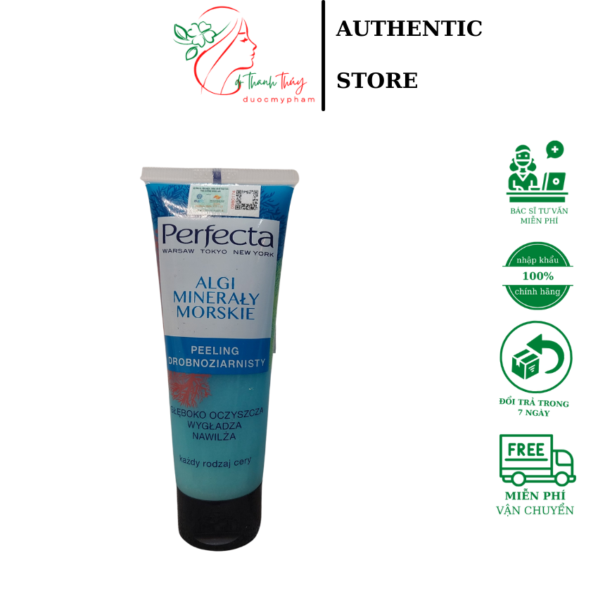 Tẩy da chết tảo biển trắng da, hạt siêu nhỏ Perfecta Algi Mineraly Morskie Peeling Drobnoziarnisty DrThanhThuy_duocmypham