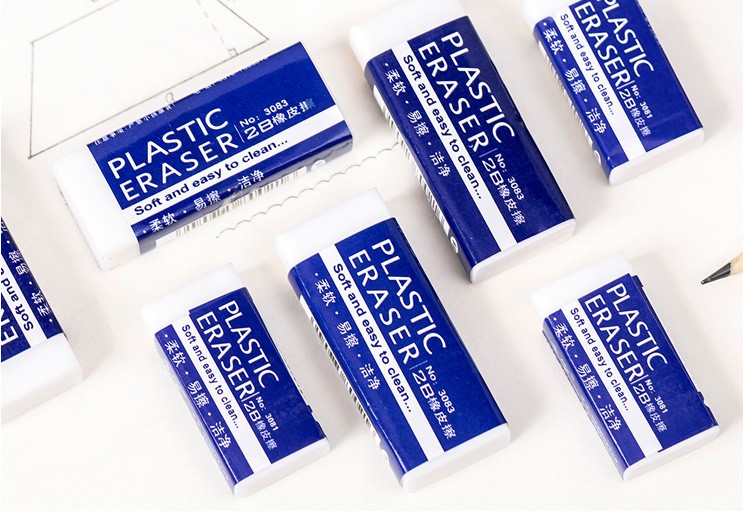 Gôm trắng 2B, gôm plastic eraser sạch đẹp