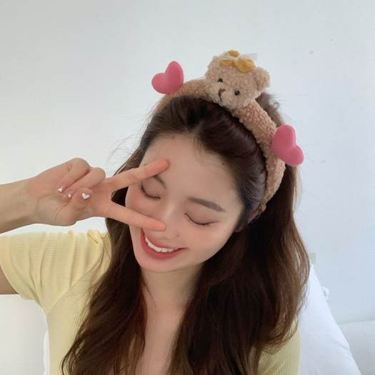 Băng Đô, Bờm Cài Tóc Gấu Phối Tim Siêu Cute Hàn Quốc