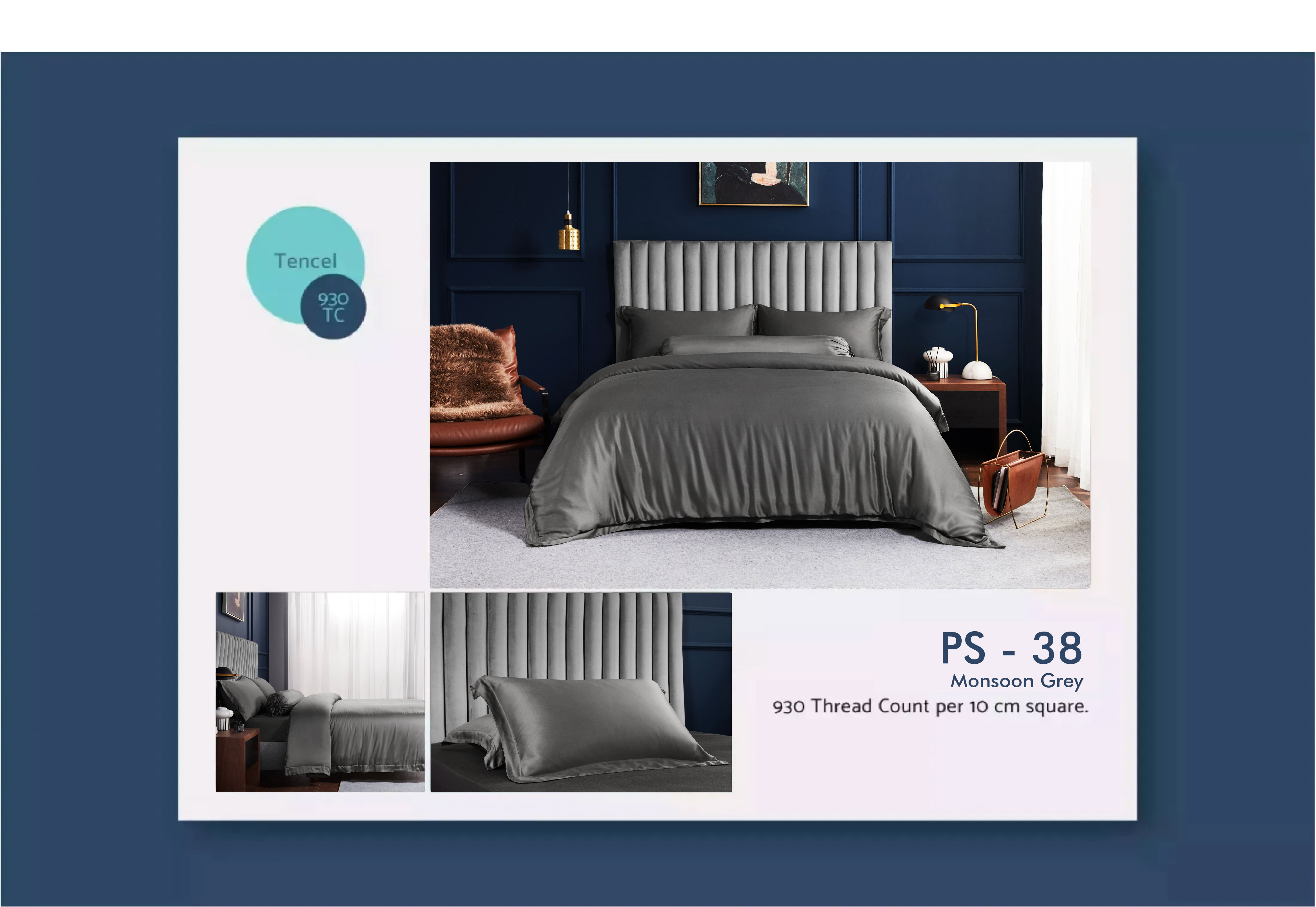 ชุดเตียง Palais Suite TENCEL™ LF Monsoon Grey Bundle (มาพร้อมปลอกหมอน)