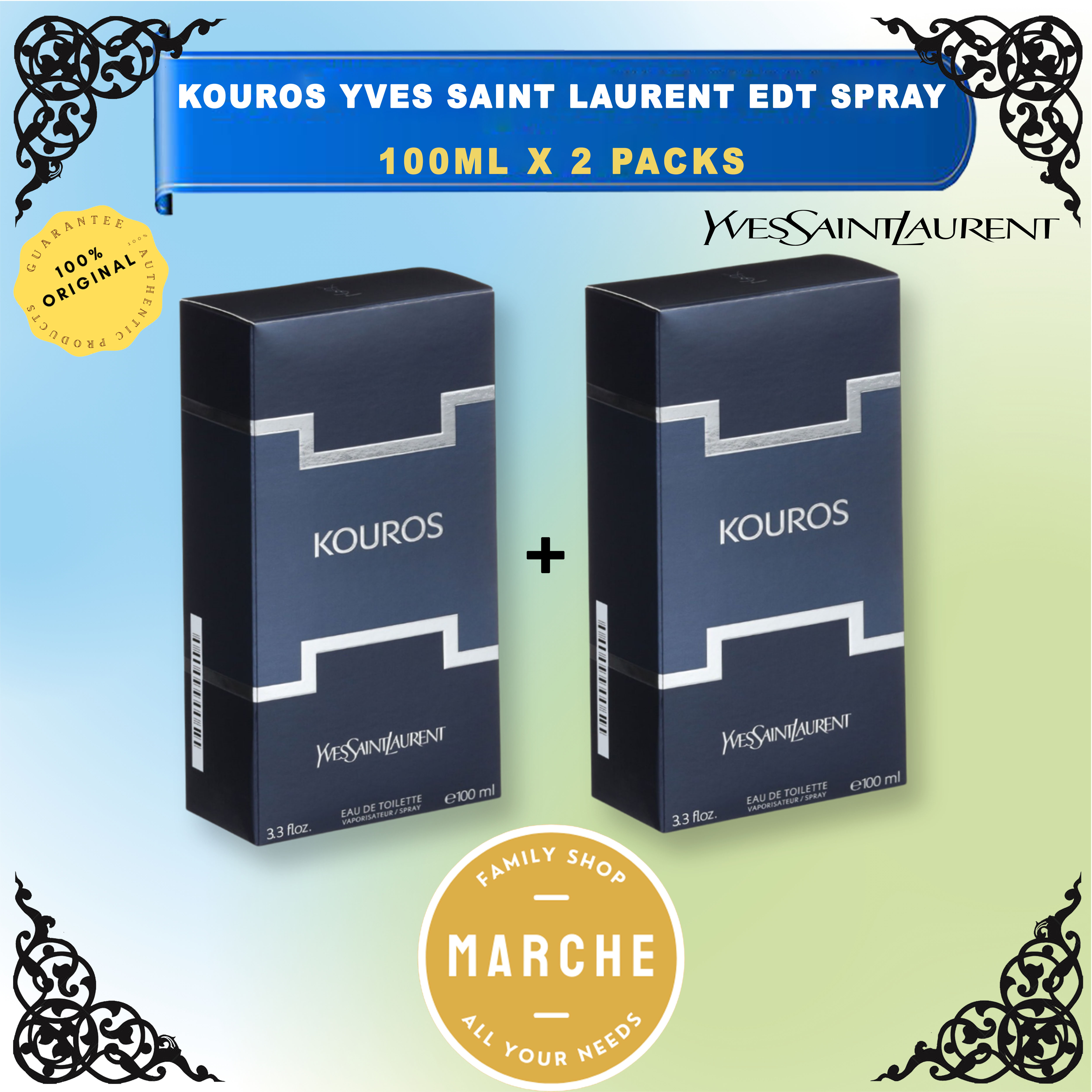 Ysl Kouros Edt 100Ml Men Perfume - 100% Authentic & Genuine