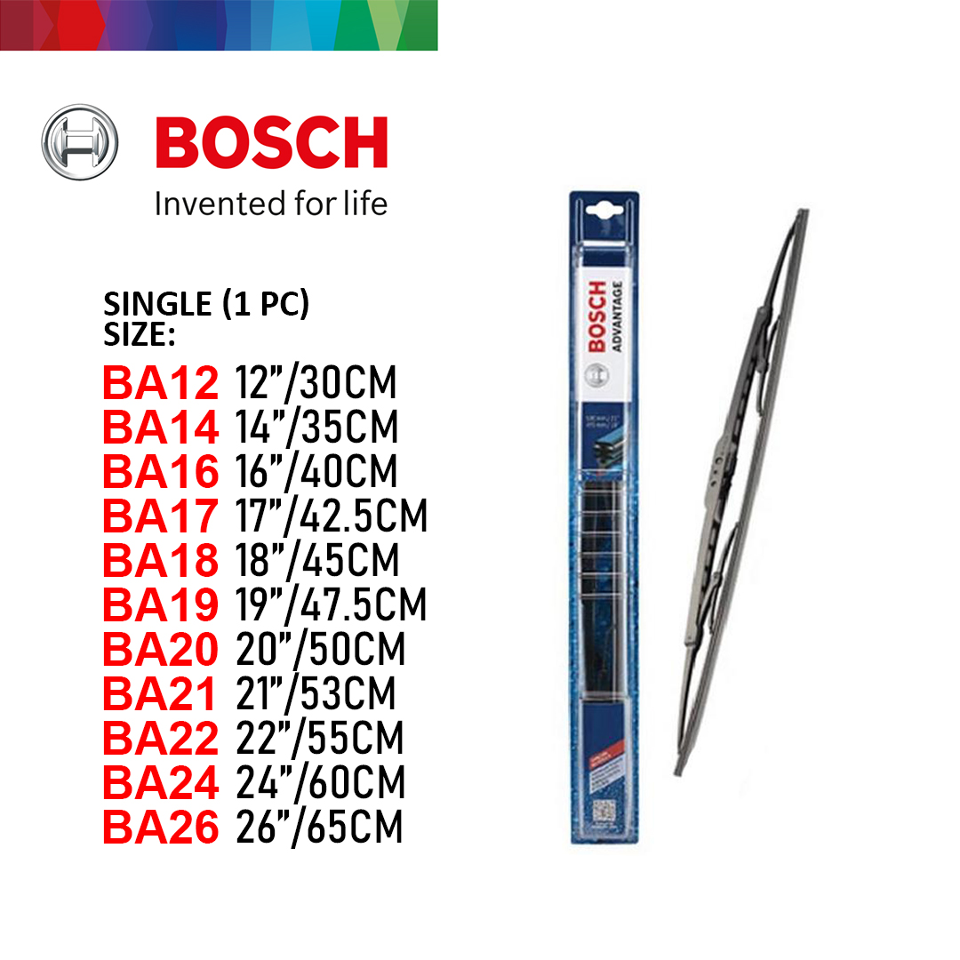 Bosch Advantage Wiper Blade U Hook Type Pair 2 Pcs Lazada