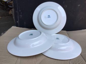 Combo 3 dĩa sứ trắng cao cấp sâu lòng - dùng ăn súp - Minh Châu 9inch (23.5cm)