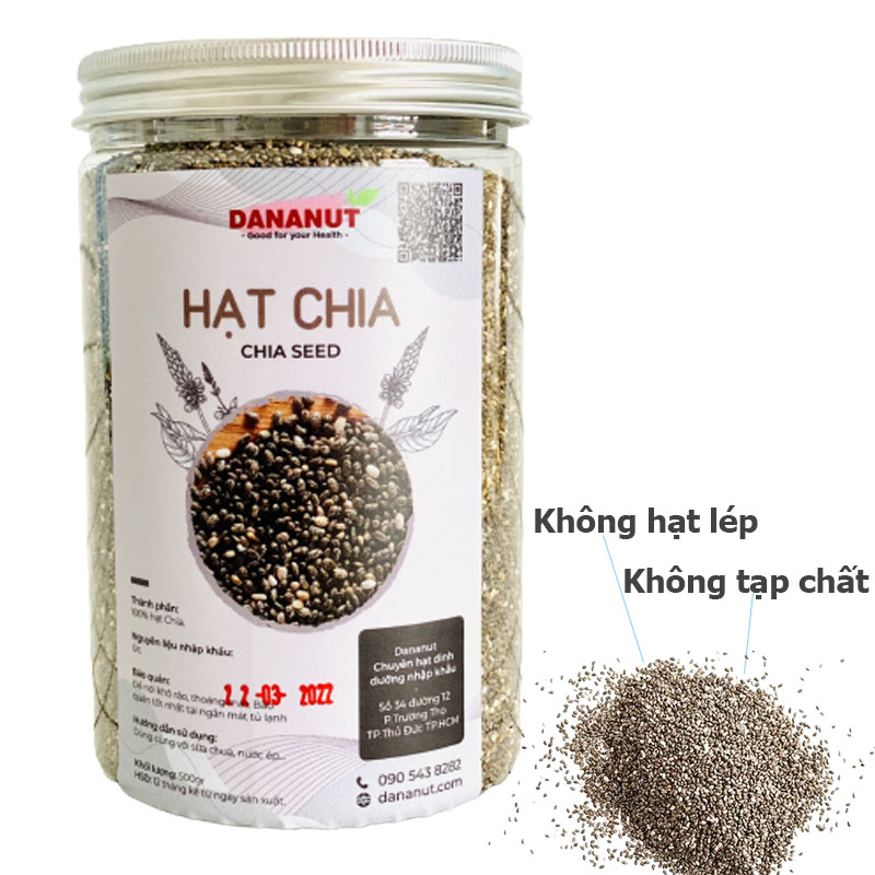 Hạt Chia đen Peru/Úc - khối lượng 500g. Hạt Chia chuẩn nhập khẩu, không hạt lép, không pha trộn tạp chất
