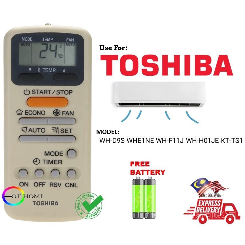 Boutons Sensibles Longue Portée Télécommande De Remplacement Pour Climatiseur Toshiba | Modèles WH-L03SE, WH-L11SE, WC-L03SE