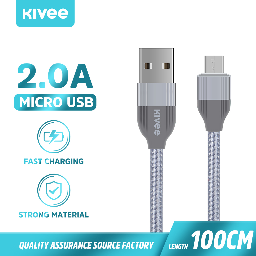 KIVEE nguyên bản 1m sạc nhanh 2A dây cáp sạc truyền dữ liệu tốc độ cao Cáp sạc type-C Cáp sạc lightning Cáp sạc micro Cáp sạc