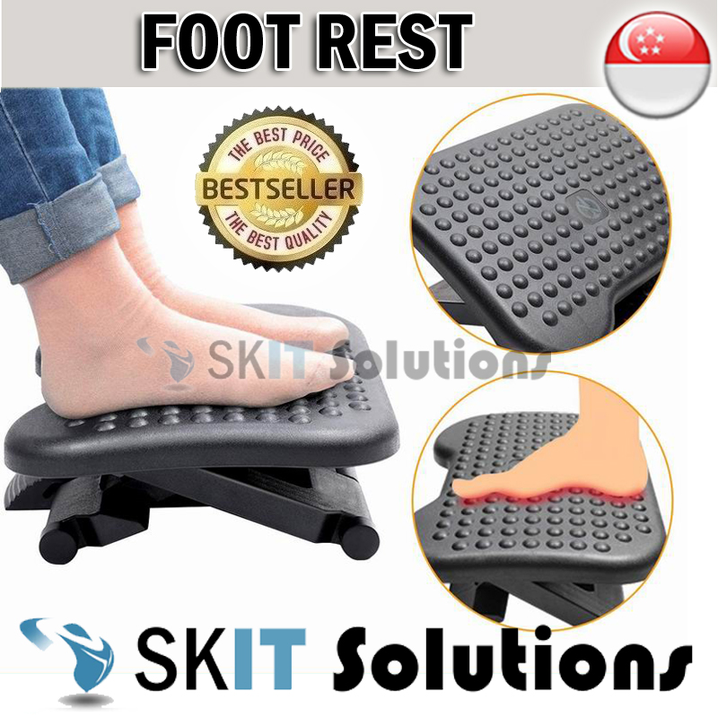 HUANUO Footrest Under Desk - Adjustable Foot Rest with Massage Texture and  Roller, Ergonomic Foot Rest with 3 Height Position, 30 Degree Tilt Angle