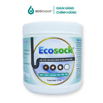 Bột Thông Cống Mỹ - Thông Tắc Cống Cực Mạnh - Thông Tắc Đường Ống Tức Thì - EcoSock KL: 500g