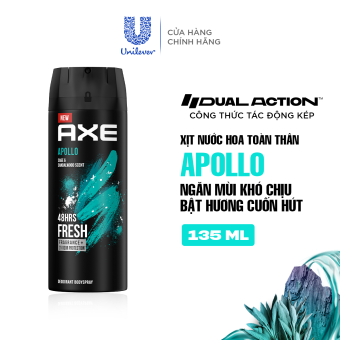 MUA 149K TẶNG 1 QUÀ -  Xịt nước hoa toàn thân AXE Apollo dành cho nam với hương thơm hoang dại và nồng nàn của thảo mộc và gỗ đàn hương, 135ml