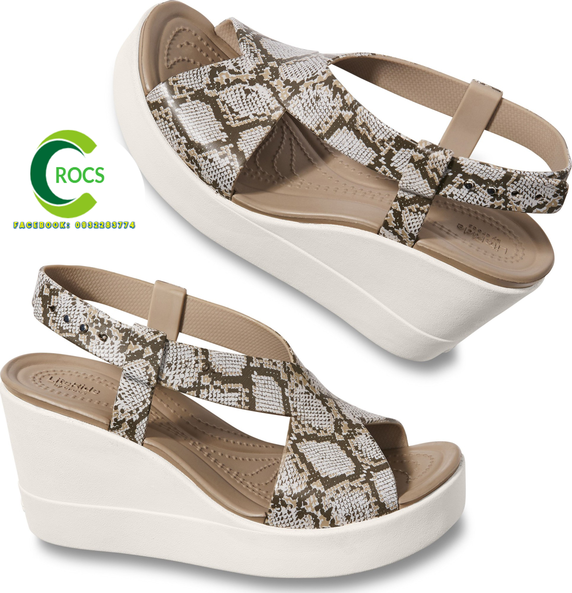 GIÀY SANDAL ĐẾ XUỒNG 8CM CHỐNG HÔI CHÂN CROCS BLOOKLYN HIGH  WEDGE NỮ