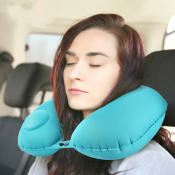 Inflatable U-shaped Travel Pillow - 