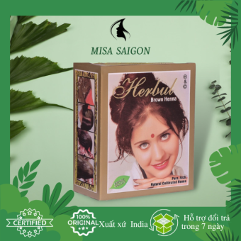 Nhuộm tóc thảo dược Herbul Henna Ấn độ màu nâu