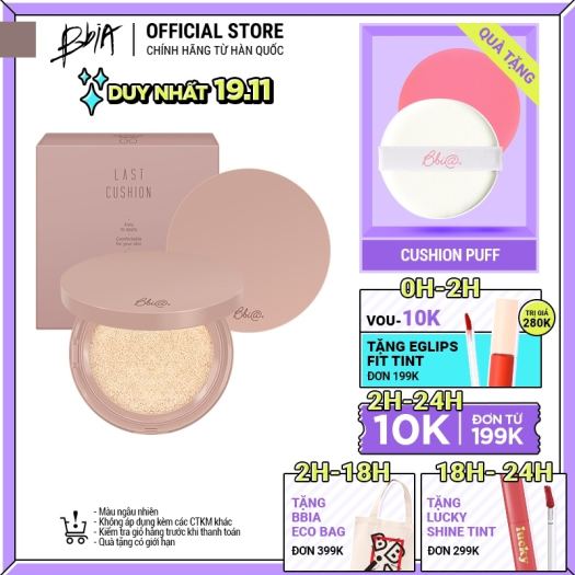 Phấn nước Bbia Last Cushion (3 tông màu) 12g - Bbia Official Store