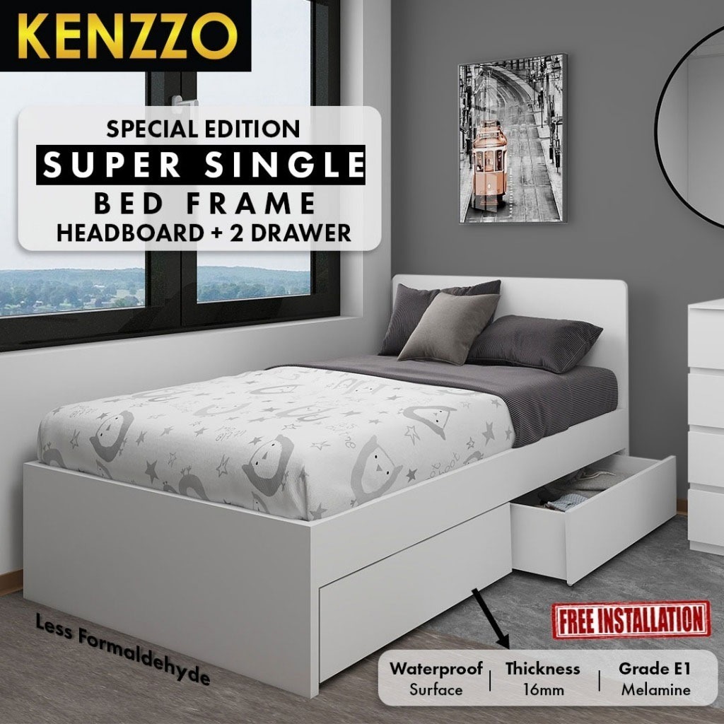 Zinus Super Single Bed Frame - Misty Platform Beige & Smart Base