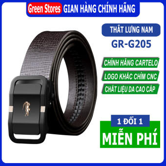 Thắt lưng da nam cao câp G-205 rộng 35mm dài 1.2m da bò cao cấp, khóa hợp kim tự động mạ titan-[GREEN STORE]