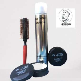 Combo Gôm Xịt Tóc Butter Fly  Shadow 320 ml + Sáp Vuôt Tóc D  Styling Tặng Lược