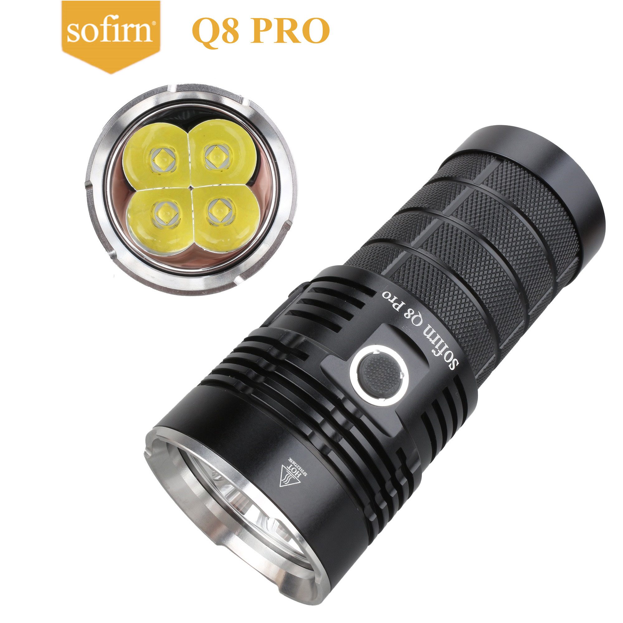 Sofirn Đèn Pin LED 11000 Lumen Mạnh Mẽ Q8 Pro, Cổng Sạc USB C Với 4 * Cree XHP50.2 Anduril II