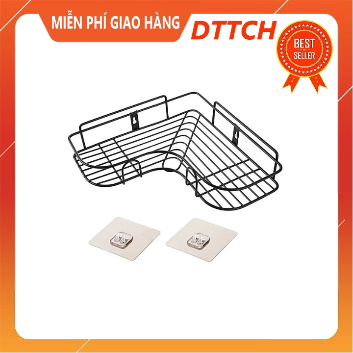 Kệ góc nhà tắm - Kệ để đồ nhà bếp, Kệ góc đa năng , kệ góc đa năng 1 tầng, kệ để đồ nhà tắm tiện dụng - Có kèm 2 móc dán tường cố định - Kệ để đồ đa năng