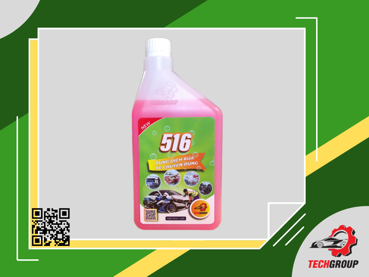 [HCM]1 chai 1L dung dịch vệ sinh chuyên dụng xe hơi xe ô tô Techgroup 516 dùng để rửa thân xe tẩy sạch chất bám bẩn trên xe làm bóng sơn và lốp xe chống bám bụi trong thời gian dài hương thơm hấp dẫn không hại da