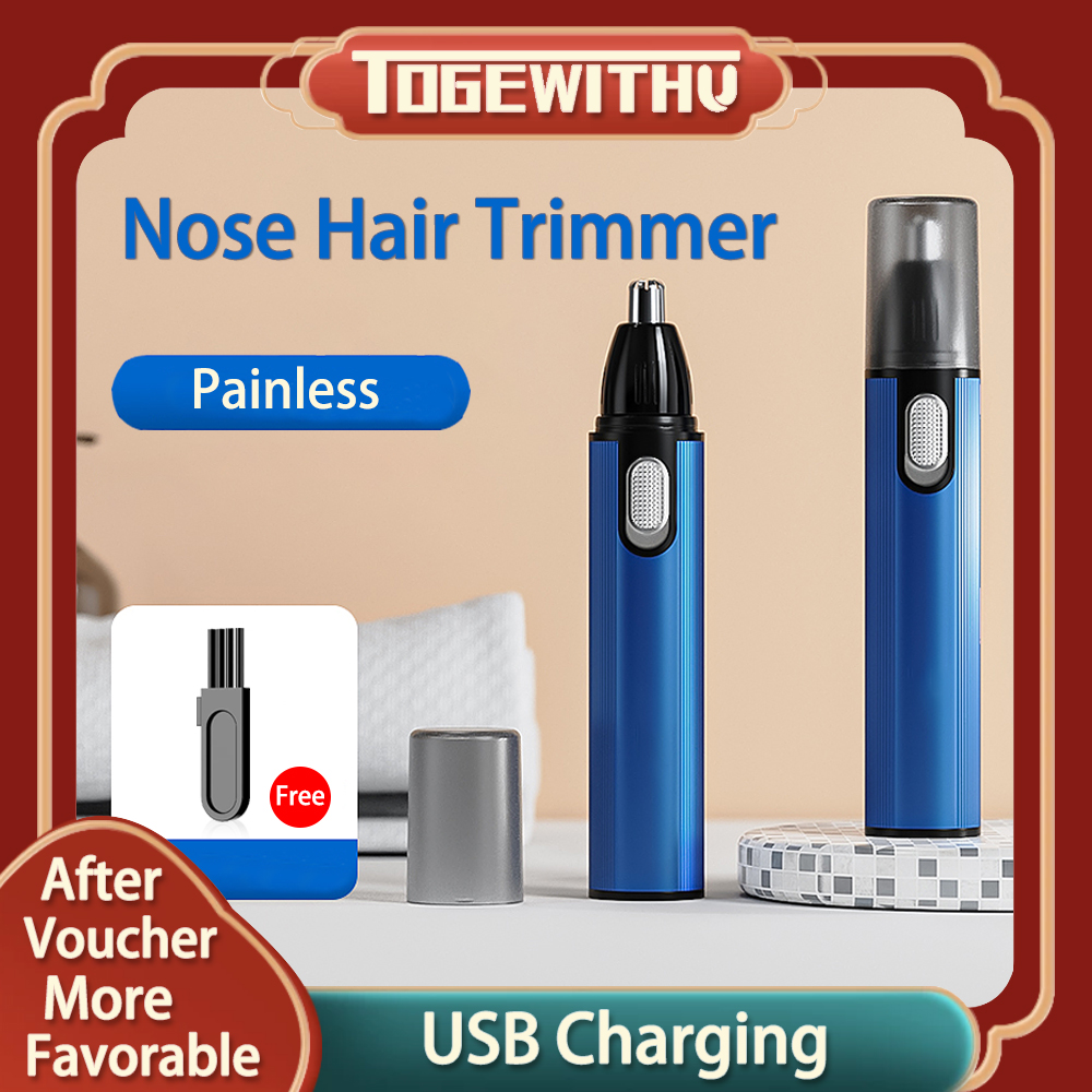 ที่ตัดขนจมูก,ที่ตัดจมูกไฟฟ้าแบบไม่เจ็บ USB ชาร์จได้กำจัดขนจมูกสำหรับผู้ชายและผู้หญิงทำความสะอาดง่าย