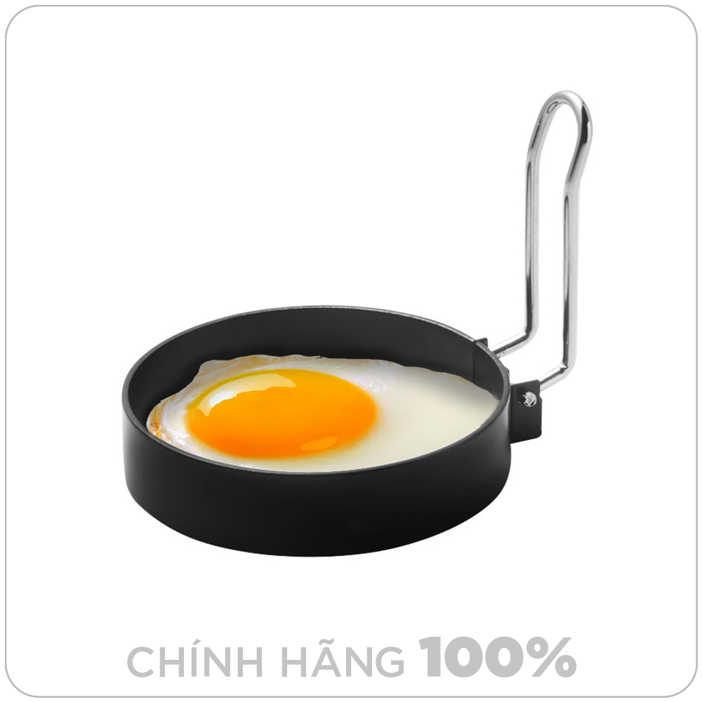 Khuôn Chiên Trứng Chống Dính Hình Tròn Bằng Kim Loại Có Tay Cầm