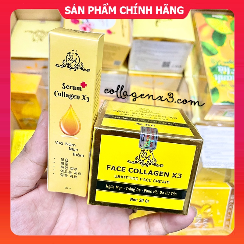 Kem face + serum nám collagen x3 đông anh chính hãng
