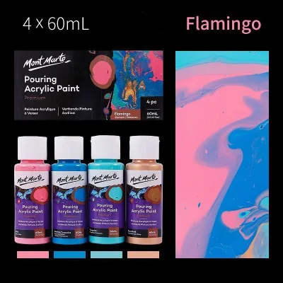 4x60ML Per Pack Mont Marte Premium Pouring Acrylic Paint Fluid Acrylic Paint Art Supplies (2)