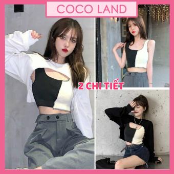Set croptop 2 món Áo ba lỗ nữ, áo croptop sát ch nữ kiểu ôm body tank top vải cotton co giãn tốt, mặc đi chơi, đi biển