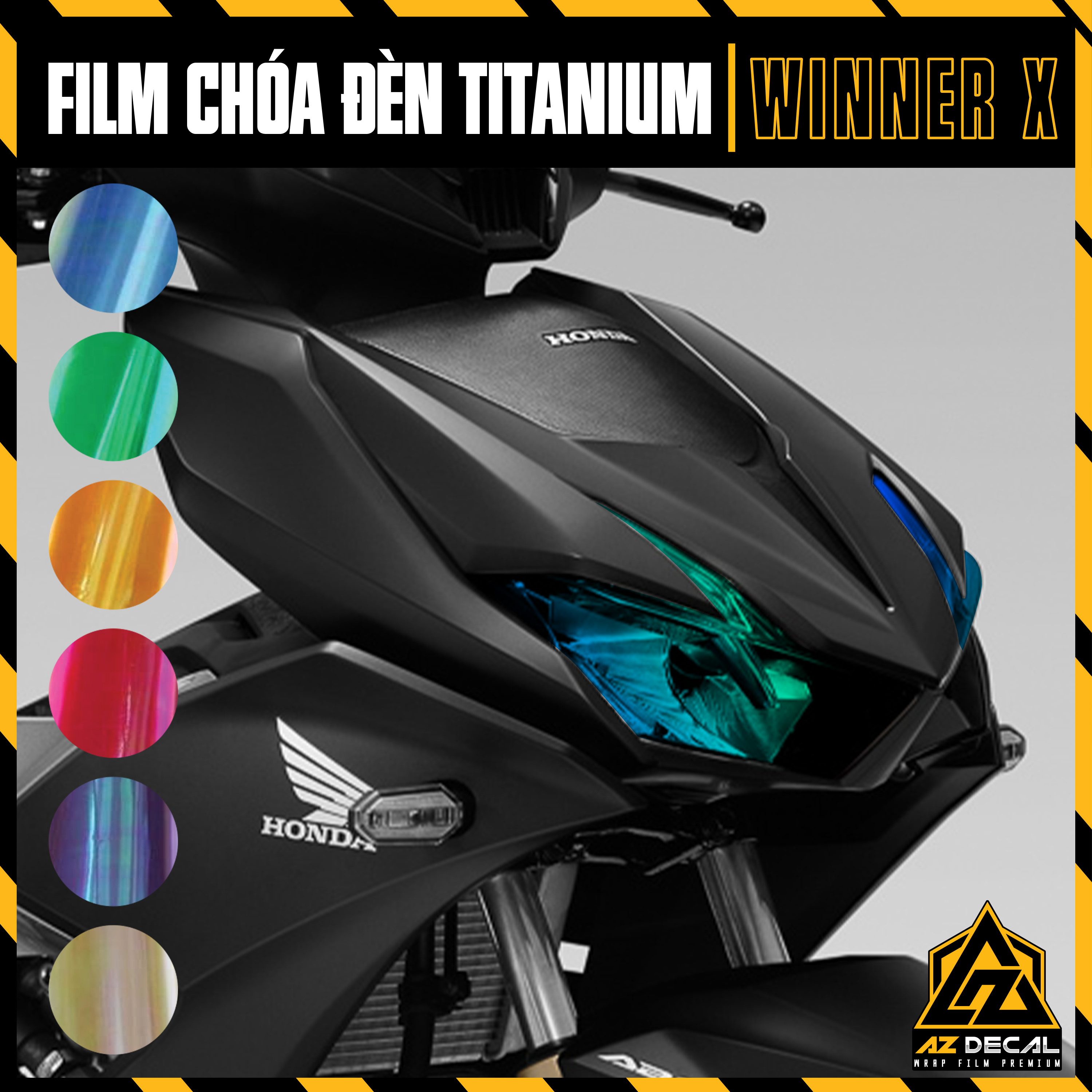 Film Titan Dán CHÓA ĐÈN Pha + Demi Xe Winner X | Decal Chuyển Màu Dán Đèn Xe Máy Winner X Chống Nước Bền Màu Dễ Dán Tại Nhà - Azdecal