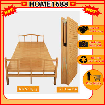 Giường Tre Gấp Gọn Thông Minh, Nằm Thư Giãn, 100% Bằng Tre Tự Nhiên, Giường Tre Cho Bà Đẻ Tiện Lợi .KT 195 x 80/100/120 cm (Màu Vàng Đậm, Màu Vàng Nhạt) - HOME1688