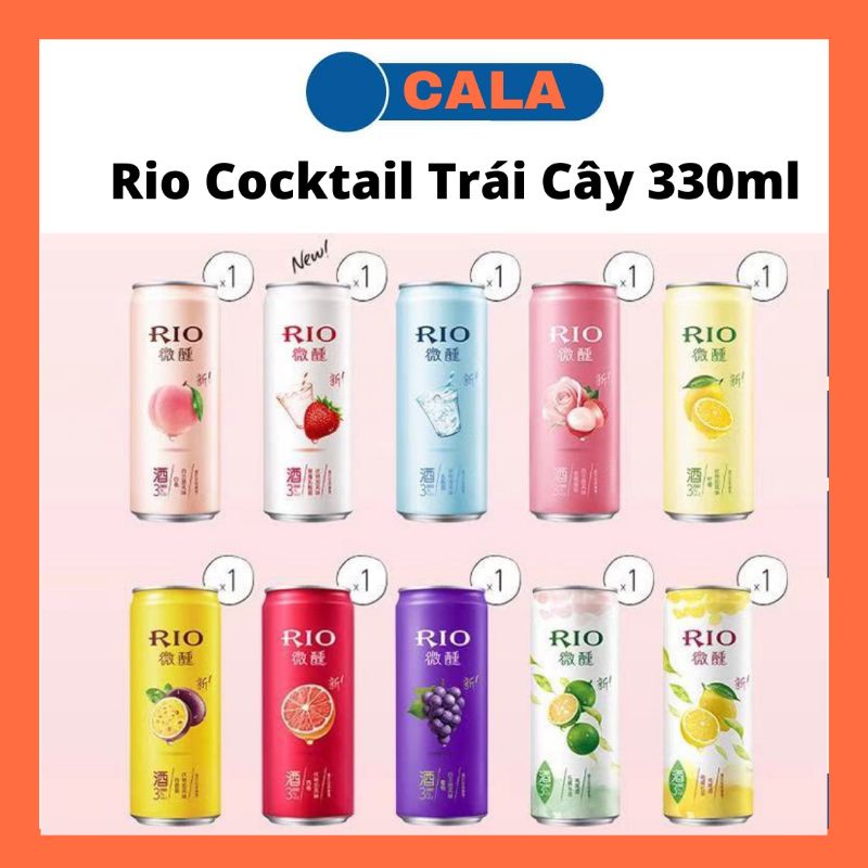 Cocktail hoa quả cao cấp rio lon 330ml