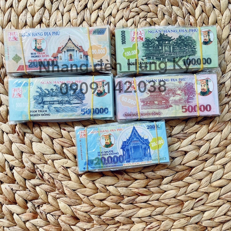 Hàng mã tiền polyme giấy đẹp đủ mệnh giá 50/100/200/500 (1 xấp 10 tép)