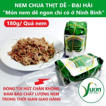 Nem Dê - đặc sản Ninh Bình quả 180g , Nem chua thịt dê Đại Hải món ăn ngon đặc biệt đậm vị quê hương