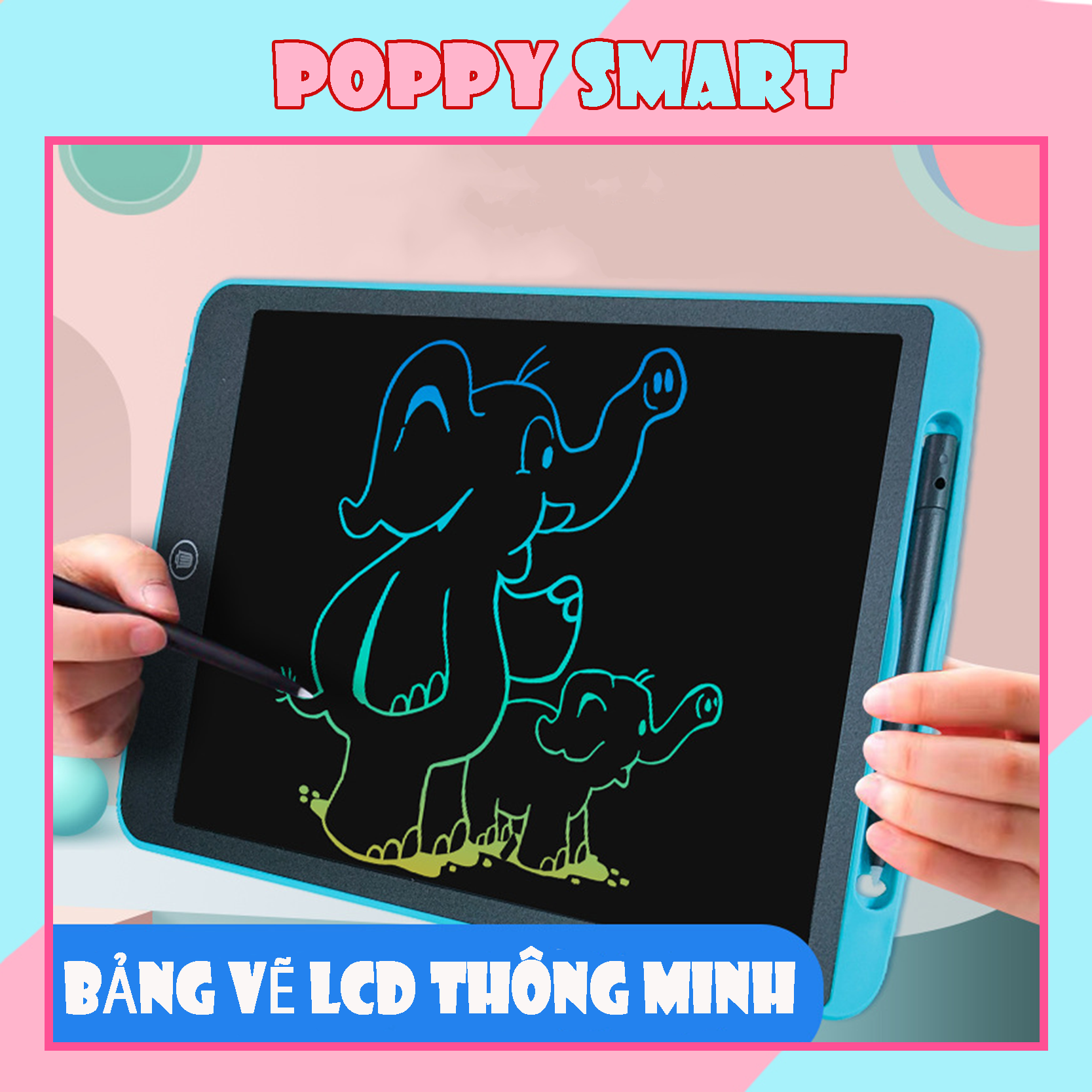 Bảng Vẽ, Bảng Viết Điện Tử Thông Minh Tự Động Xóa Thúc Đẩy Tư Duy Sáng Tạo Cho Bé Màn Hình Lớn 12Inch Đa Màu