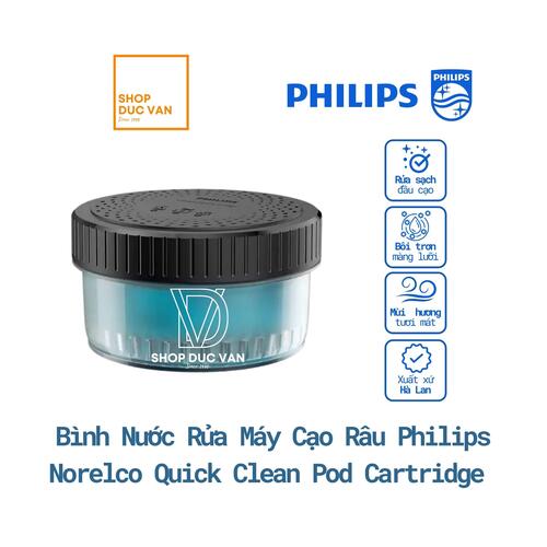 Bình nước rửa máy cạo râu philips norelco quick clean pod cartridge 160ml dành cho dòng thế hệ mới series 9000 series 7000 series 5000