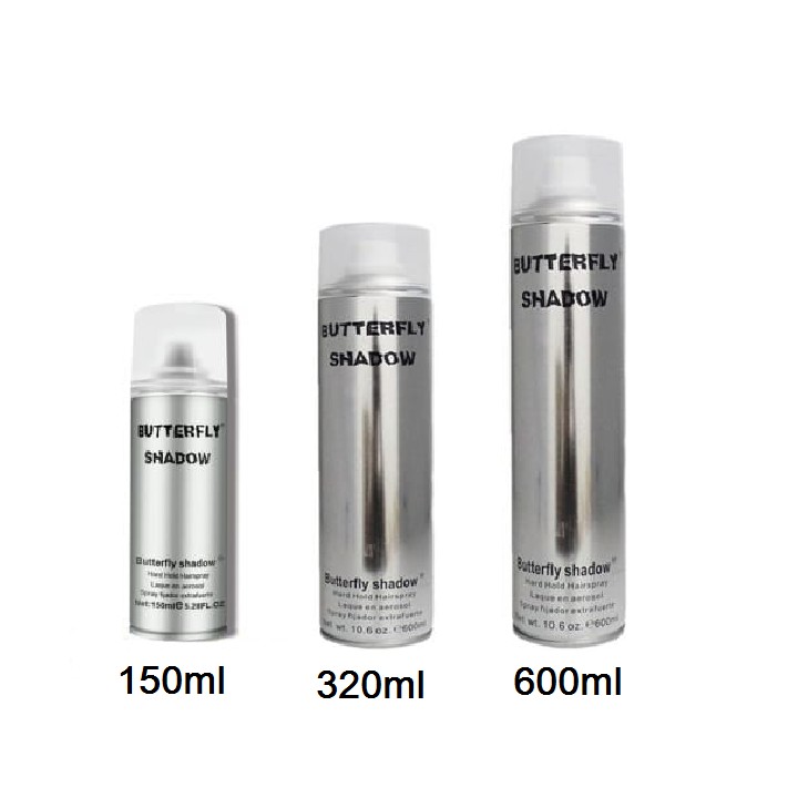 Gôm xịt giữ nếp tóc,tạo kiểu tóc nam nữ butterfly shadow 150ml , 320ml , 600ml