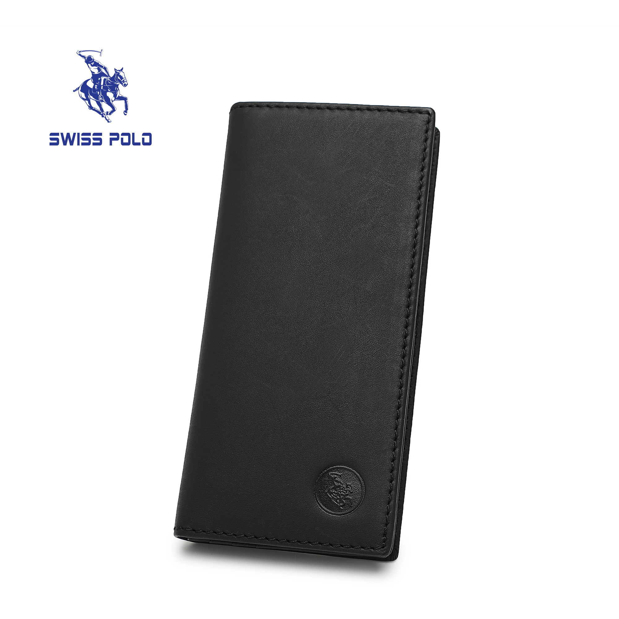 SWISS POLO Genuine Leather RFID Long Wallet SW 180-1 BLACK