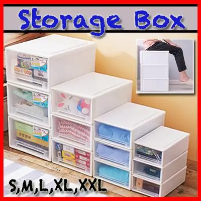 Storage Container Drawer - Organizer Plastic Box (5 sizes available) [Dear J] (1)