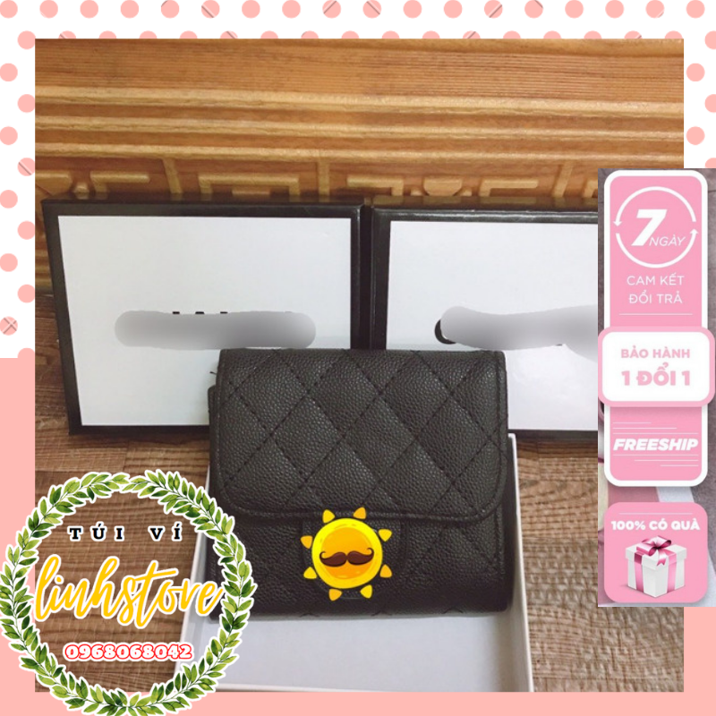 Ví Nữ Mini Cầm Tay Dáng Ngắn Nhiều Ngăn Tiện Dụng Chất Da Sần Cao Cấp Cực Đẹp(Linhstore_sỉ_túi_ví)