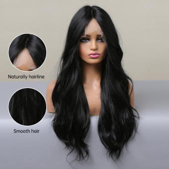 Img TSE Tóc Giả Ren Xoăn Dài Tóc Giả Ren Kiểu Mỹ Và Châu Âu Chữ T Nhỏ Cho Nữ Màu Đỏ Sẫm/Vàng/Nâu Ở Phần Giữa Của Lụa Nhật Bản Ở Phần Giữa QLS01