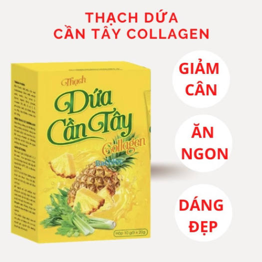 Thạch Dứa Cần Tây Collagen- Giúp Giảm Mỡ, Kiểm Soát Cân Nặng,Đẹp Dáng , Sáng Da