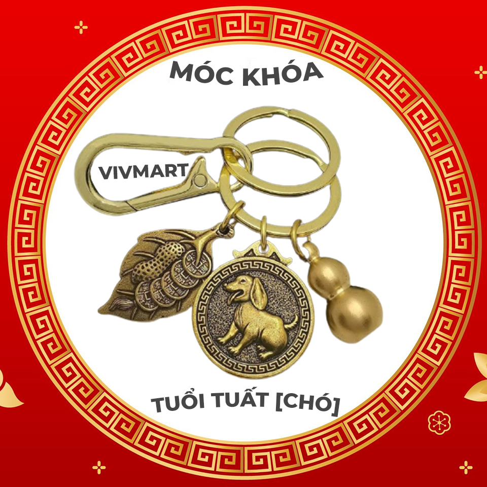 Móc chìa khóa tuổi tuất phong thủy theo bản mệnh 12 con giáp