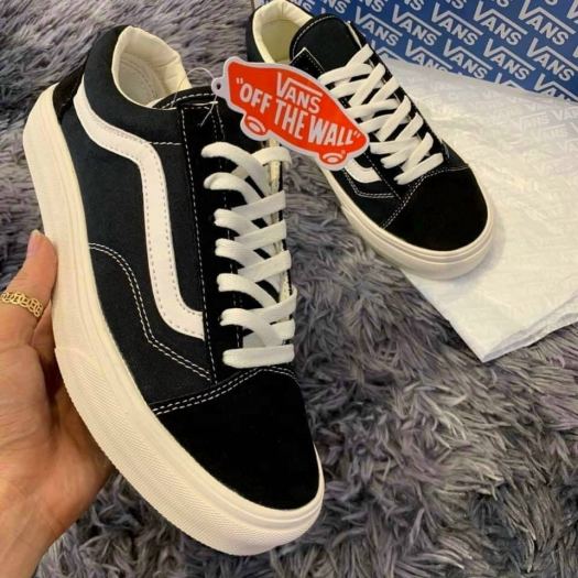 ✹  Giày Vans Old Skool - Giày Sneaker Vans Đen kẻ trắng nhung nỉ cao cấp nam nữ