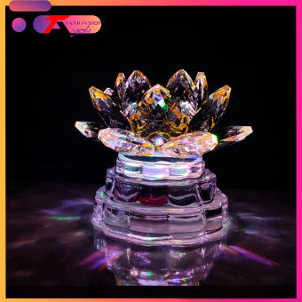 Đèn pha lê hoa sen nguyên khối, trưng bàn thờ, trang trí tủ thờ phật, thờ quan âm PL40