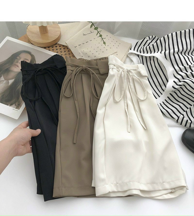Quần ngố thắt dây eo chất chéo hàn