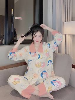sale bộ đồ ngủ pijama dài tay mặc nhà 40-60 ký