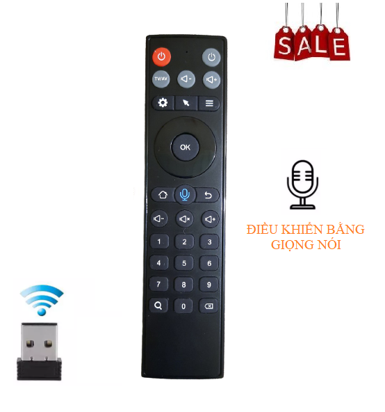 Remote Điều khiển chuột bay TZ20 giọng nói 1 chạm 4 phím học lệnh- Hàng chính hãng Fullbox