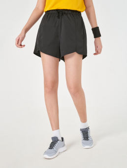 Quần soóc nữ CANIFA  chất liệu polyester, cạp chun luồn dây dệt 6BS22S010