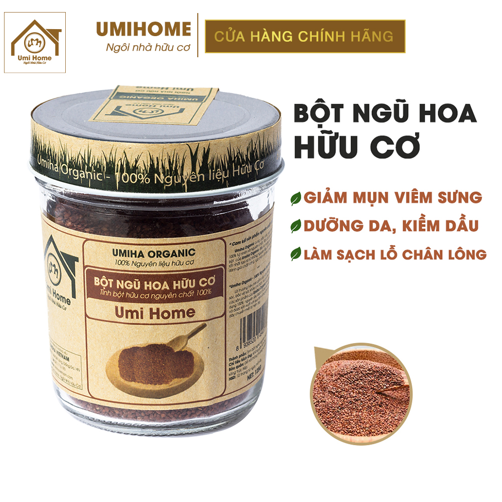 Hạt ngũ hoa đắp mặt nạ dưỡng da hữu cơ umihome nguyên chất | five flower powder 100% organic 135g
